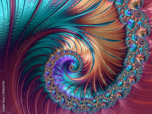 Fotoroleta fraktal spirala 3D trend