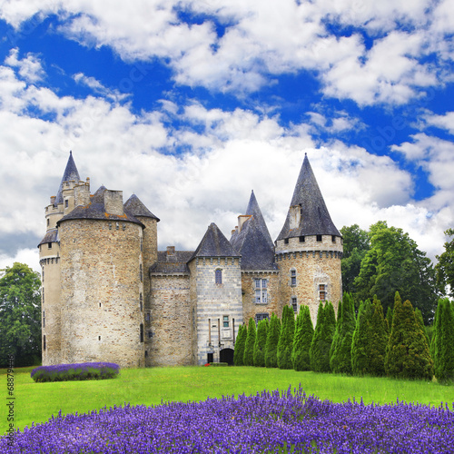 Obraz na płótnie błękitne niebo zamek francja