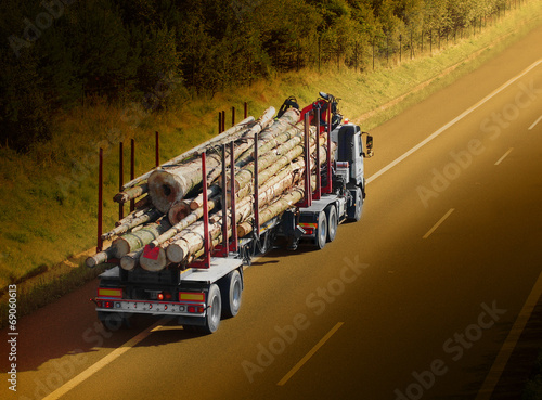 Naklejka natura samochód transport autostrada maszyna