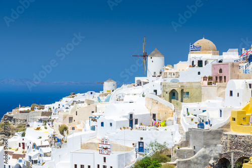 Fotoroleta santorini widok wulkan lato