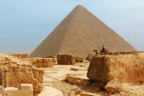 Naklejka piramida antyczny pustynia afryka niebo