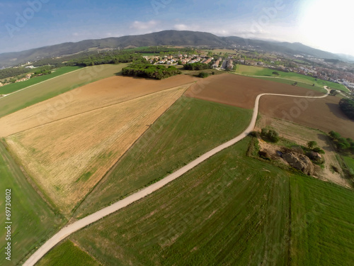 Naklejka panoramiczny europa wieś wiejski natura