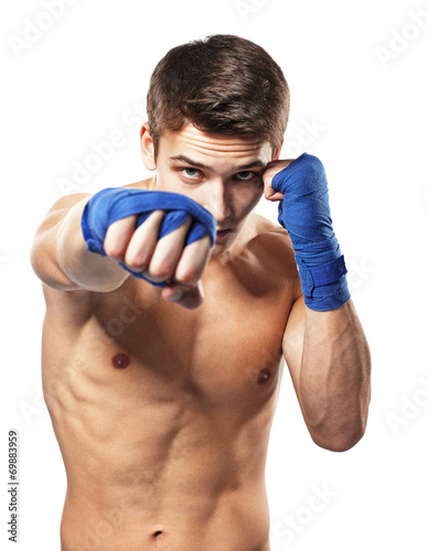Naklejka ciało bokser kick-boxing portret