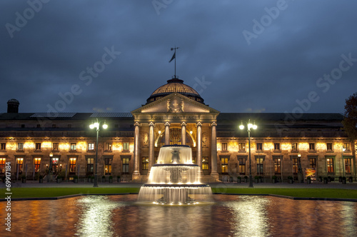 Obraz na płótnie architektura zmierzch hesja wiesbaden wieczór