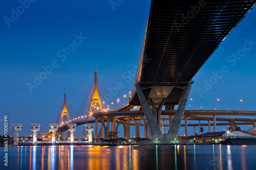 Naklejka tajlandia most król noc