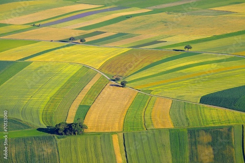 Naklejka wieś panorama pole