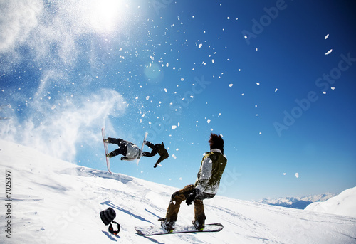 Fotoroleta zabawa snowboard sport