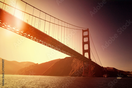 Plakat golden gate architektura zatoka kalifornia droga