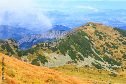 Naklejka szczyt wzgórze widok narodowy dolina