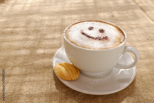 Obraz na płótnie jedzenie napój cappucino uśmiech