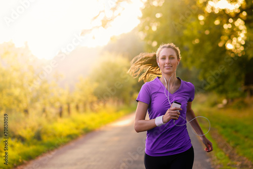 Plakat krajobraz ruch droga jogging