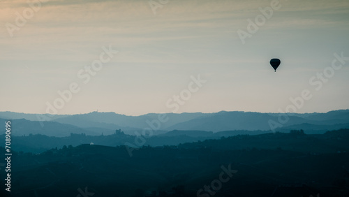 Plakat sport wzgórze balon niebo