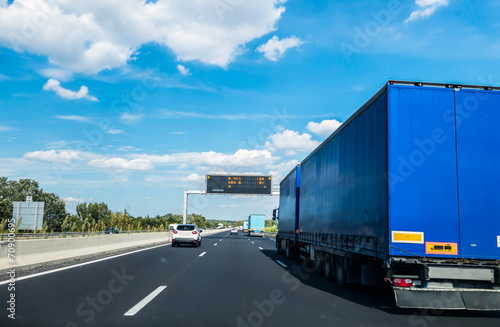 Plakat samochód droga autostrada ciężarówka