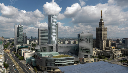 Naklejka architektura panorama miasto warszawa