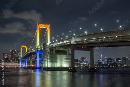 Obraz na płótnie most tęcza tokio śródmieście
