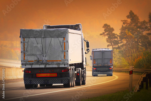 Naklejka autostrada droga samochód transport perspektywa