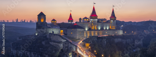 Naklejka architektura noc stary ukraina