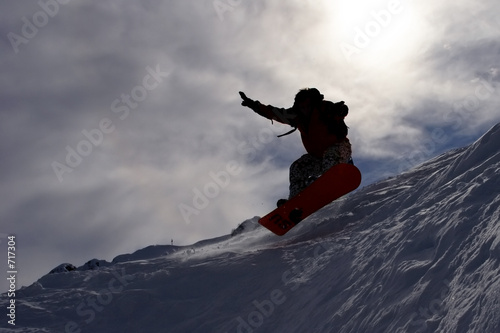 Obraz na płótnie kaukaz mężczyzna snowboarder