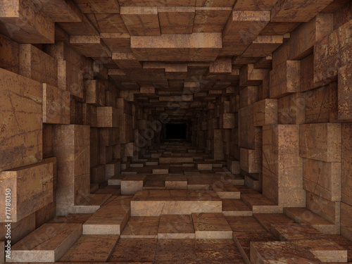 Obraz na płótnie tunel 3D perspektywa stary