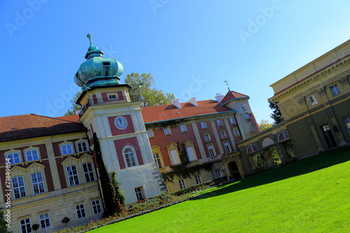 Plakat architektura wieża zamek stary