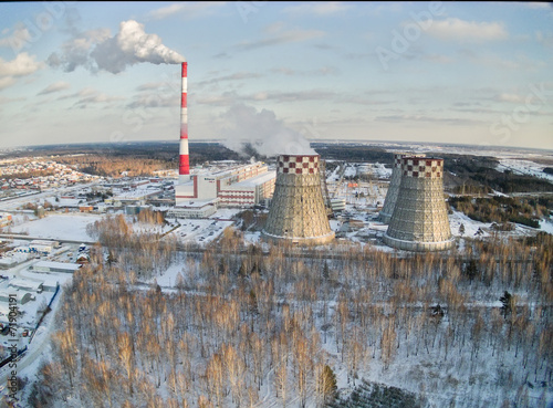 Naklejka woda natura maszyny drzewa