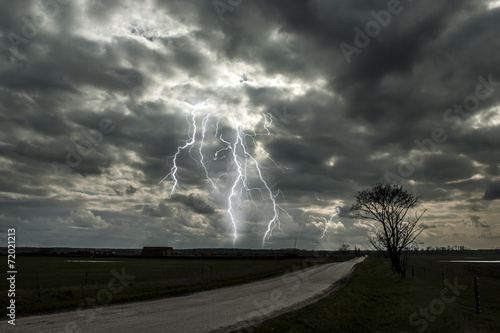 Fotoroleta pejzaż ulica lato niebo natura