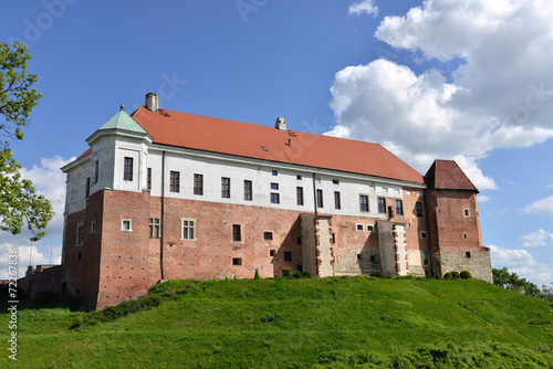 Plakat panorama architektura wzgórze zamek muzeum