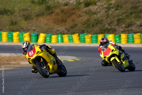 Obraz na płótnie wyścig para motocykl