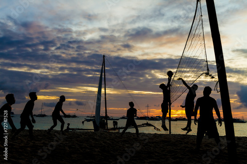 Fotoroleta zabawa lato plaża piękny niebo