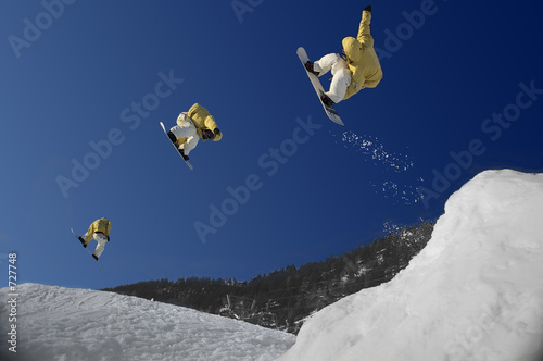 Fotoroleta ruch snowboard narty