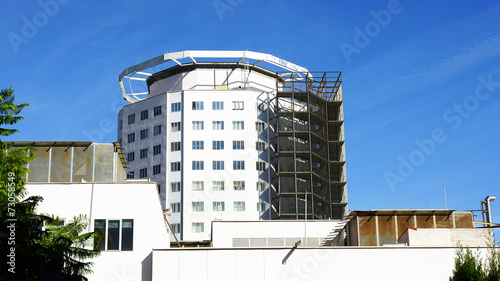 Plakat barcelona architektura pejzaż heliport