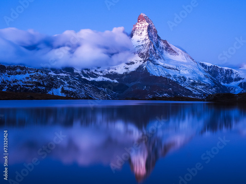 Naklejka szczyt europa alpy zmierzch szwajcaria