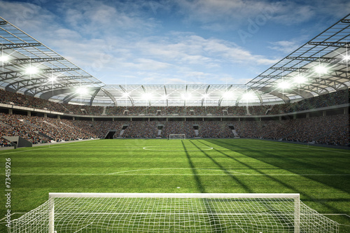 Obraz na płótnie 3D trawa stadion piłkarski