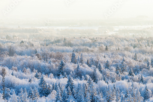 Naklejka wieś śnieg bezdroża natura