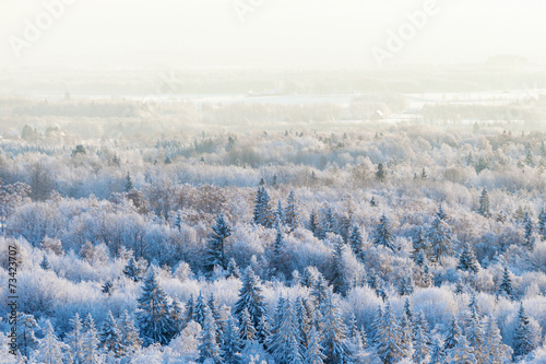 Plakat wieś śnieg bezdroża natura