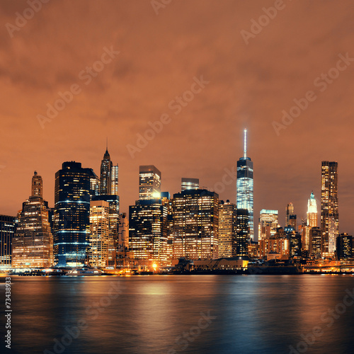 Plakat panorama miejski nowy jork panoramiczny