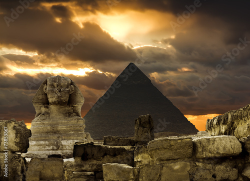 Plakat antyczny afryka egipt