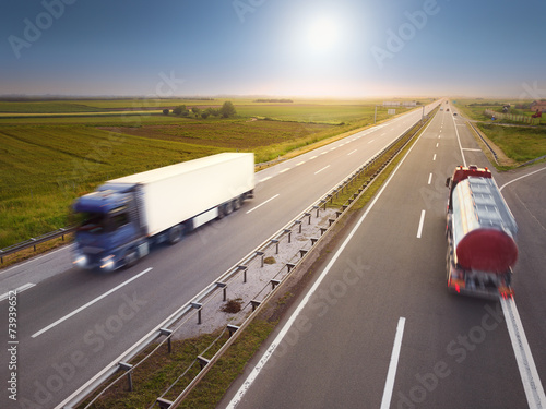 Fototapeta ruch pejzaż autostrada słońce niebo