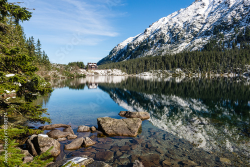 Fotoroleta krajobraz morskie oko natura góra las