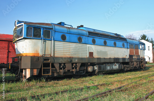 Fotoroleta transport lokomotywa stary maszyna