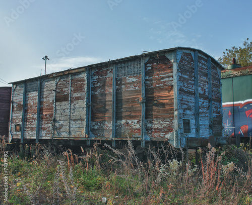 Naklejka wagon stary maszyna lokomotywa