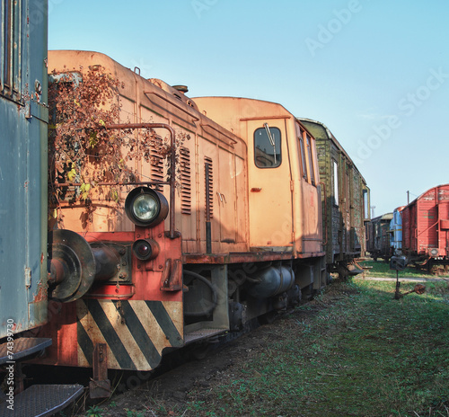 Plakat europa stary wagon lokomotywa