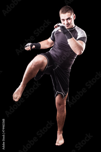 Naklejka mężczyzna lekkoatletka kick-boxing