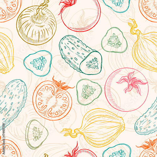 Fotofirana seamless sketch vegetables