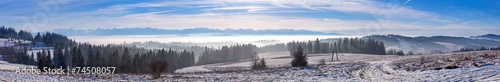 Naklejka wzgórze góra panoramiczny