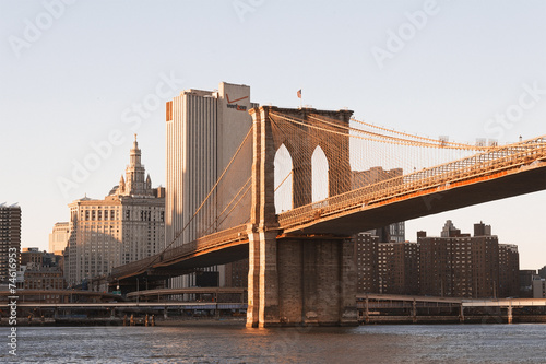 Obraz na płótnie woda most brooklyn nowy jork manhatan