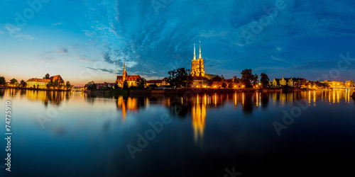 Obraz na płótnie europa wrocław lato stary panorama