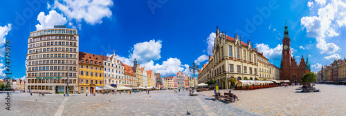 Naklejka panorama europa wrocław śródmieście wieża