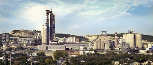 Naklejka maszyny architektura widok panoramiczny roślina