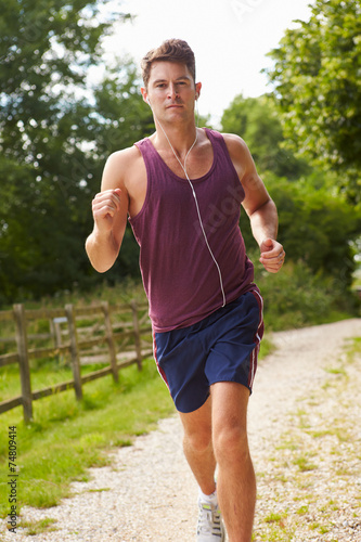 Plakat muzyka jogging ludzie mężczyzna park